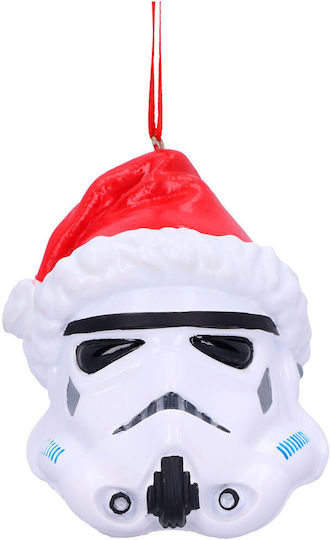 Hanging Santa Claus Ornament Polyresin White 14x14cm