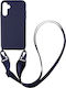 Sonique CarryHang Liquid Umschlag Rückseite Silikon 0.5mm mit Band Marineblau (Samsung Galaxy A13 5G / Galaxy A04s)
