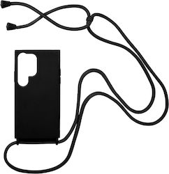 Sonique CarryHang Back Cover Σιλικόνης με Λουράκι Μαύρο (Galaxy S23 Ultra)