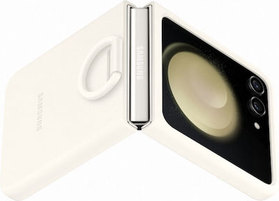 Samsung Ring Umschlag Rückseite Silikon Cream (Galaxy Z Flip5)
