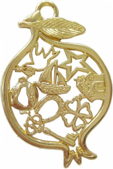 Kostibas Fashion Charms Metallic Jewelry Material Gold in Shape Pomegranate 5.2x5.2cm. Set 25pcs