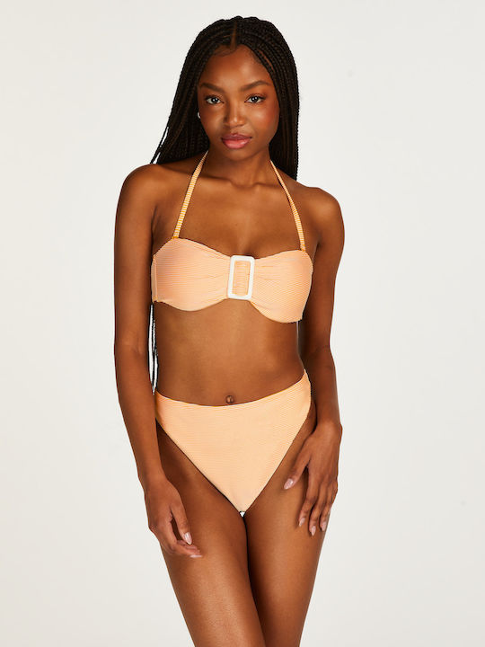 Bikinihosen Slip Hohe Taille Orange