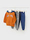 Mayoral Kids Sweatpants Set Orange 2pcs