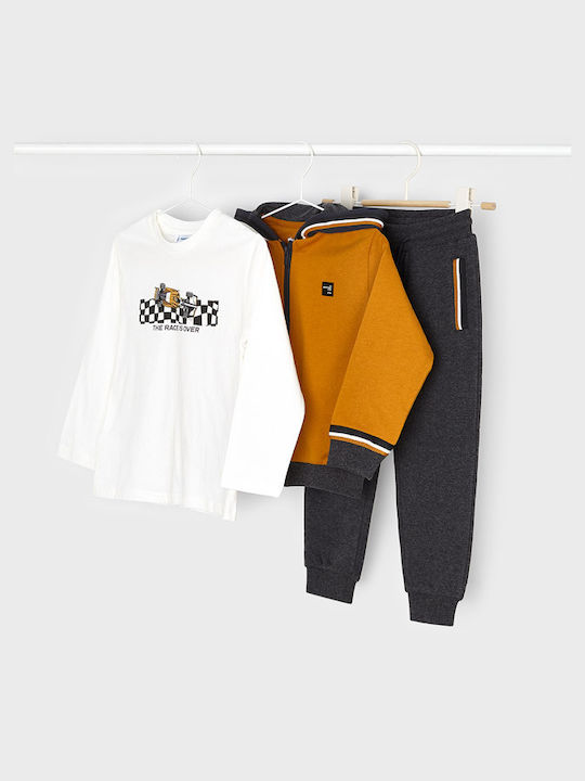 Mayoral Kids Sweatpants Set Yellow 3pcs