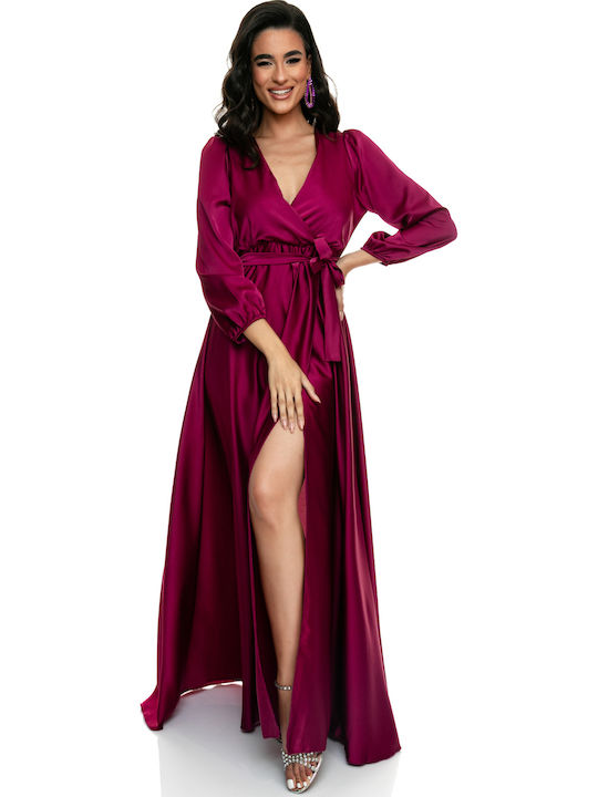 RichgirlBoudoir Σατέν Φόρεμα Βραδινό Μπορντό