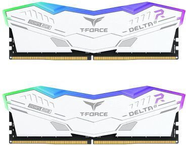 TeamGroup Delta RGB White 32GB DDR5 RAM cu 2 module (2x16GB) și Viteză 6000 pentru Desktop