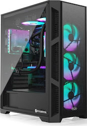 Raijintek Arcadia III Turnul Midi Cutie de calculator cu fereastră laterală și iluminare RGB Negru