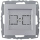 Mono Electric Μονή Πρίζα Δικτύου RJ45 χωρίς Πλαίσιο Τύπου Cat6 σε Ασημί Χρώμα 500-002105150