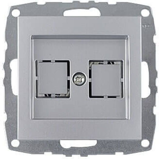 Mono Electric Μονή Πρίζα Δικτύου RJ45 χωρίς Πλαίσιο Τύπου Cat6 σε Ασημί Χρώμα 500-002105150