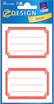 Notebook Labels 12pcs Frame Red