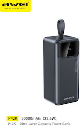 Awei P42K 50000mAh 22.5W Μαύρο
