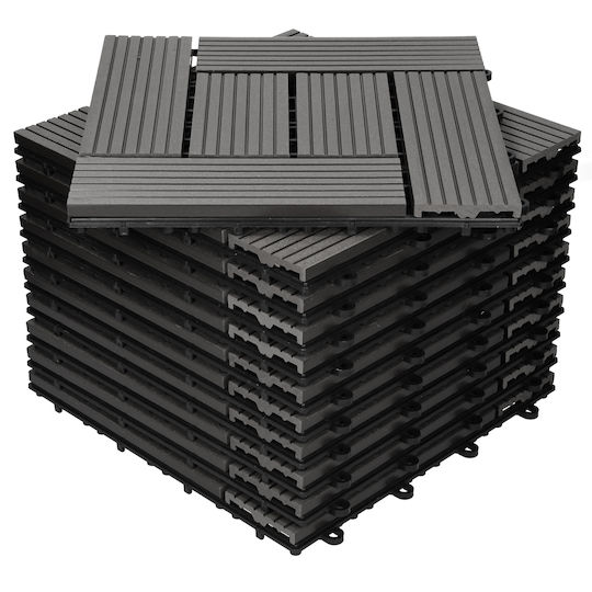 ECD Germany Плочка за градински под от Дървο 30x30бр 22бр