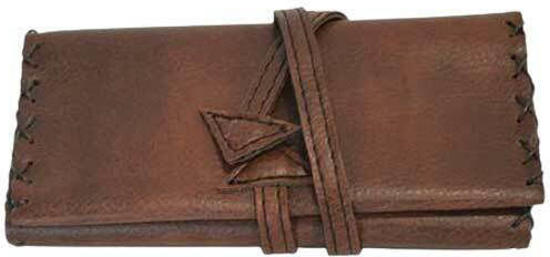 Leon Leon Handmade Brown Artificial Leather Tobacco Pouch with Cord 16x8cm