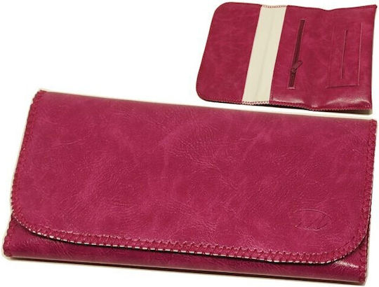 Monte ROXY Pungă Pentru Tutun Din Piele Ecologică Burgundy Cu Buton 16x8.5cm