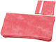 Monte Lederne Tabaktasche in Rosa mit Verschluss 15x8.5cm