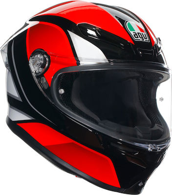 AGV K6 Full Face Helmet with Pinlock 1220gr Hyphen Black/Red/White