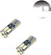 Σετ T10 Led W5w 12v 12 Smd Canbus Ψυχρό Λευκό 6000k 2τμχ W09604-1
