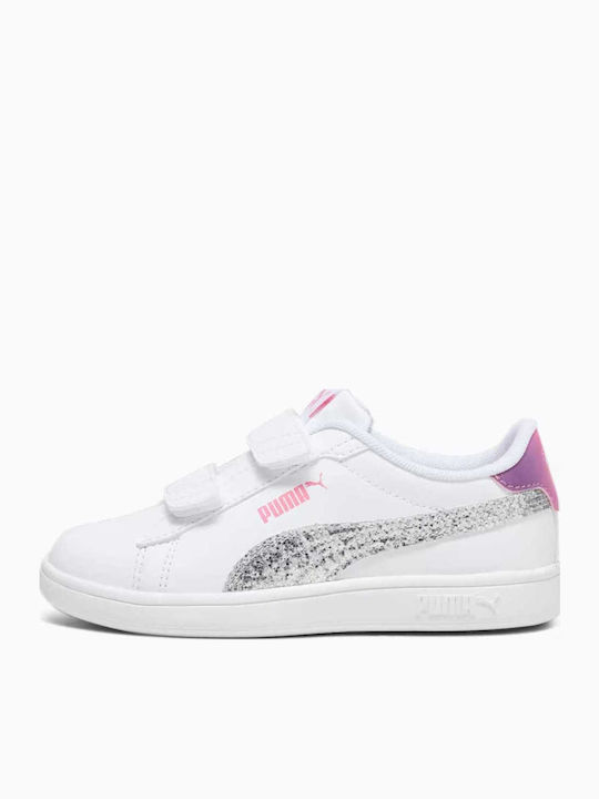 Puma Smash Παιδικά Sneakers με Σκρατς Λευκά 392584-01