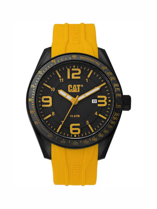 CAT Oceania Men's Watch Battery with Yellow Rubber Strap