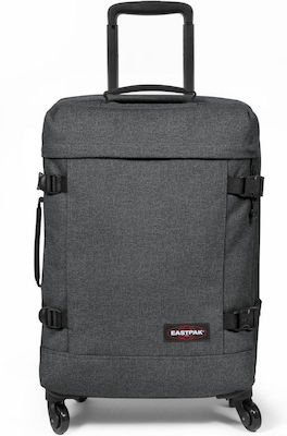 Eastpak Trans4 L Cabin Travel Suitcase Fabric Black Denim with 4 Wheels Height 54cm.