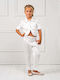 Kids Clothing Set with Pants and Summer Coat 2 Pieces White
