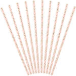 PartyDeco Paper Drinking Straws Pink 10pcs