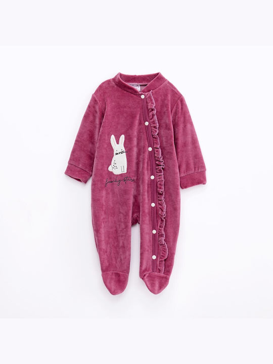 Funky Baby Bodysuit Set Long-Sleeved Velvet Pink