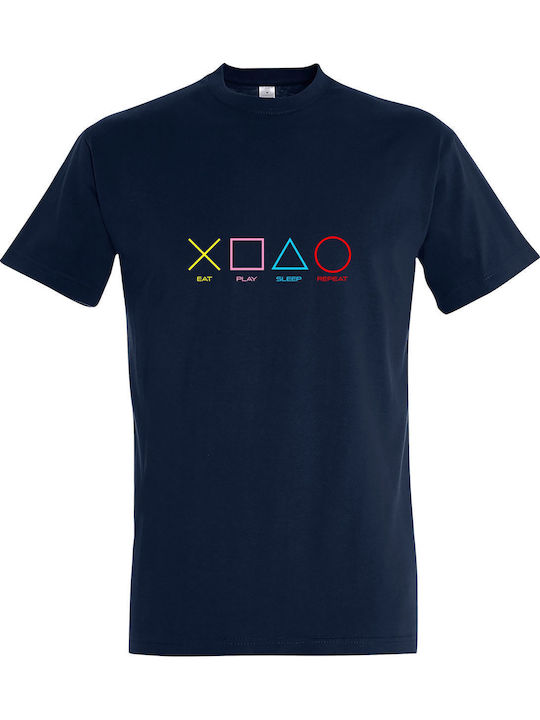 Eat Sleap Play Repeat Playstation T-shirt Blue ...