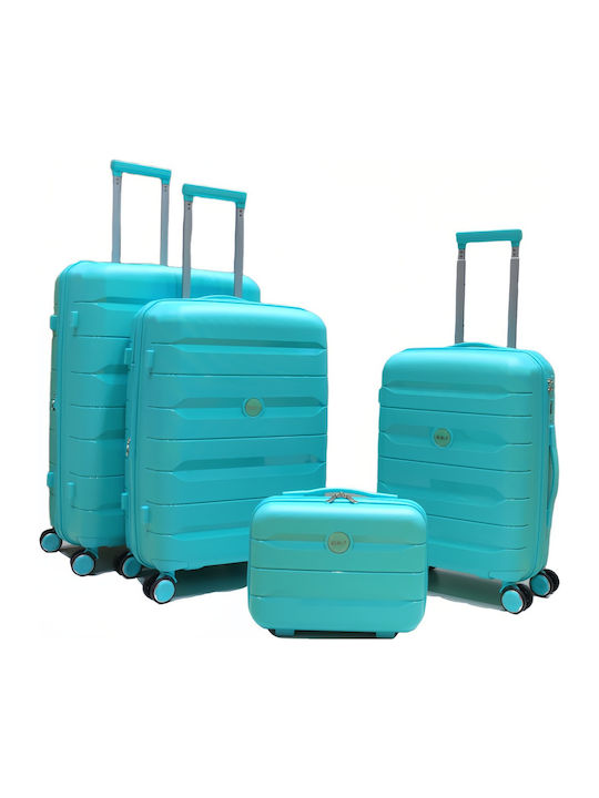 Ormi ESH8009 Hart Reise Koffer Aqua Maximale Höhe 75cm mit 4 Räder Set 4 Stück