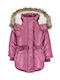 Kinder Parka Kurz mit Futter & Kapuze Rosa
