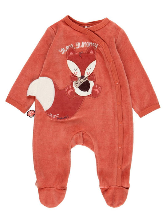 Boboli Baby Bodysuit Set Long-Sleeved Velvet Orange