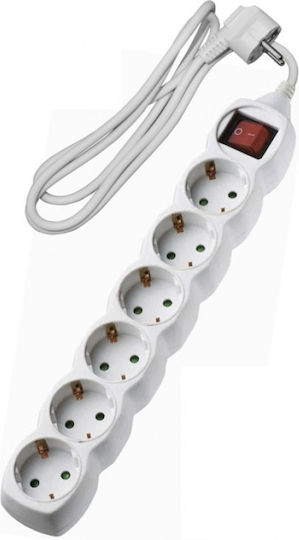 Com Power Strip 6 Positions with Switch and Cable 1.5m