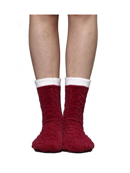 Noidinotte Herren Einfarbige Socken Rot 1Pack