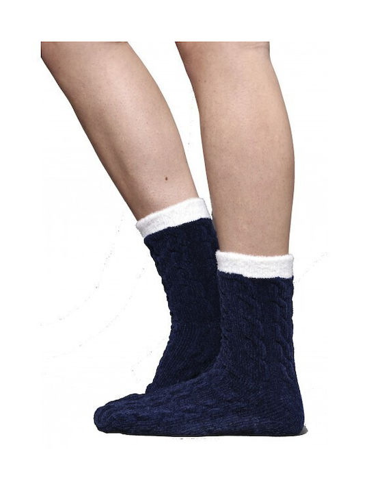 Noidinotte Men's Solid Color Socks Blue