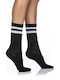 Inizio Damen Einfarbige Socken Schwarz 1Pack