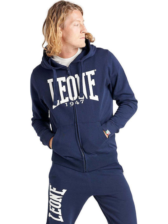 Leone 1947 Ζακέτα με Κουκούλα Navy Μπλε