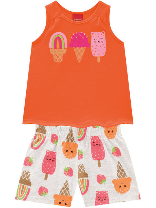 Kids' Set with Shorts Summer 2pcs Orange