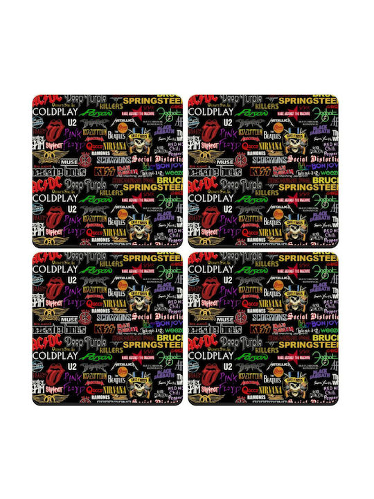 Koupakoupa Wooden Multicolour Coasters 4pcs