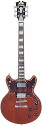 D'Angelico Deluxe Brighton Ηλεκτρική Κιθάρα Double Cut με Θήκη Matte Walnut