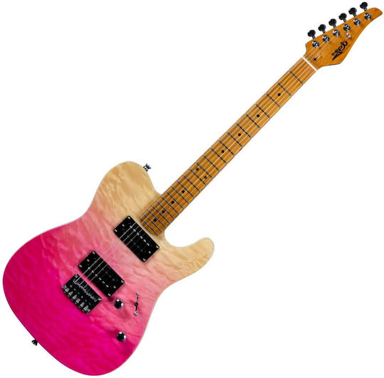 Jet Guitars JET Ηλεκτρική Κιθάρα T Style με HH Διάταξη Μαγνητών Ροζ με Θήκη