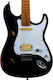 Jet Guitars JET Chitară Electrică Stratocaster cu HS Configurație Doze Neagră