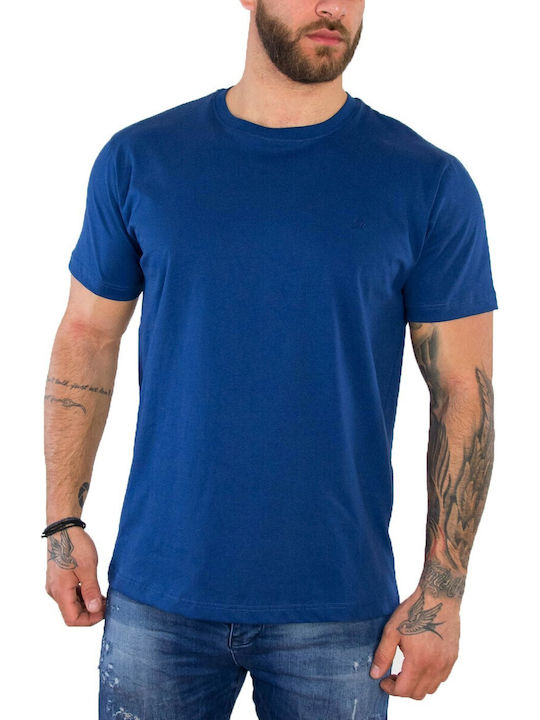 Everbest Herren T-Shirt Kurzarm Blau