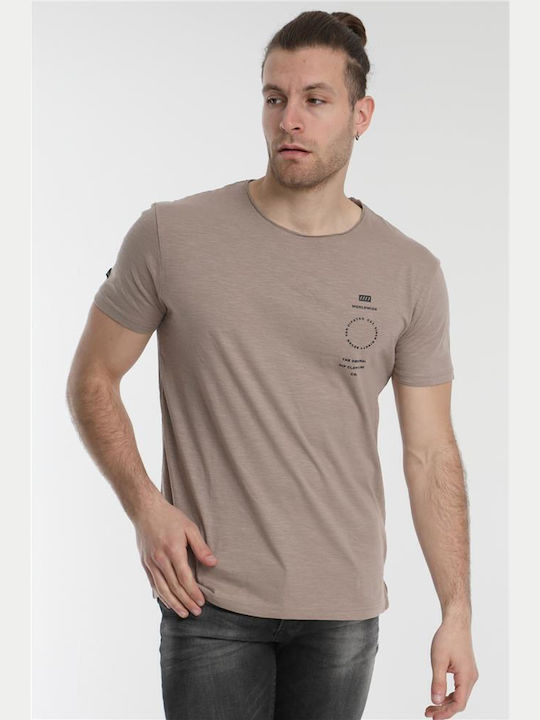 Van Hipster T-shirt Bărbătesc cu Mânecă Scurtă Bej