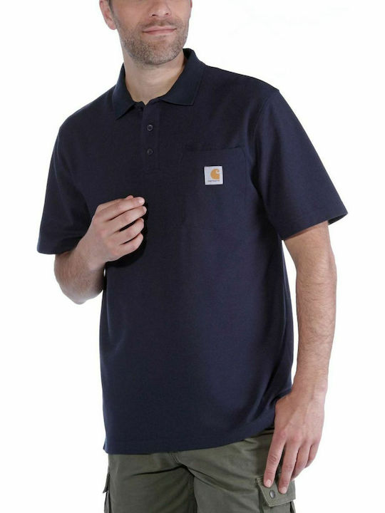 Carhartt K570 Ανδρικό T-shirt Κοντομάνικο Polo Navy Μπλε