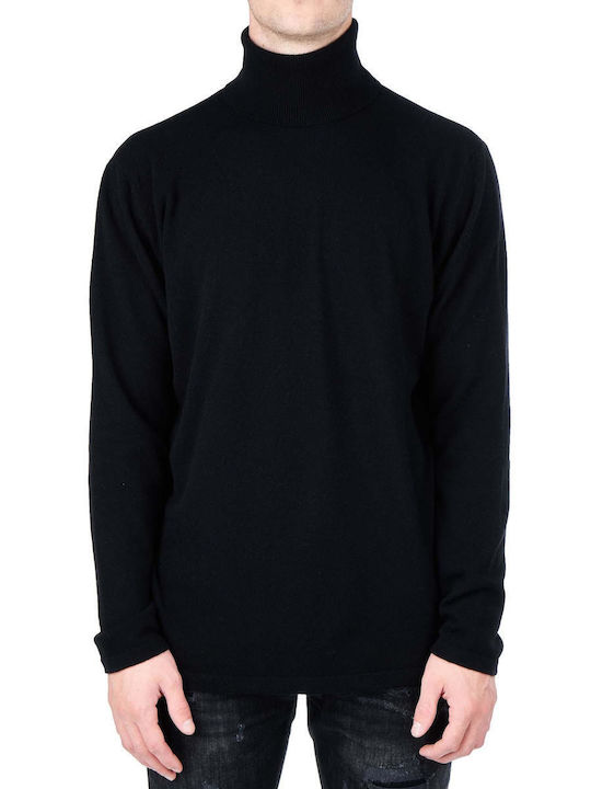 Crossley Herren Langarm-Pullover Rollkragen Schwarz