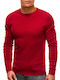 Edoti Herren Langarm-Pullover Rot