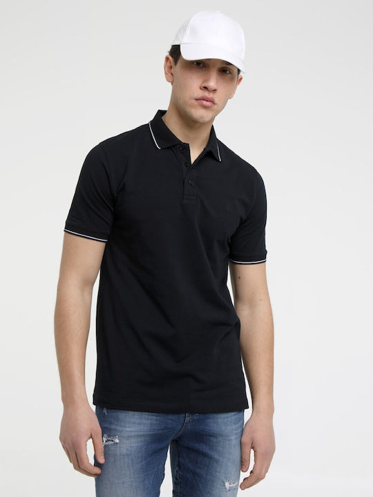 Yolofashion Men's Short Sleeve Blouse Polo Black