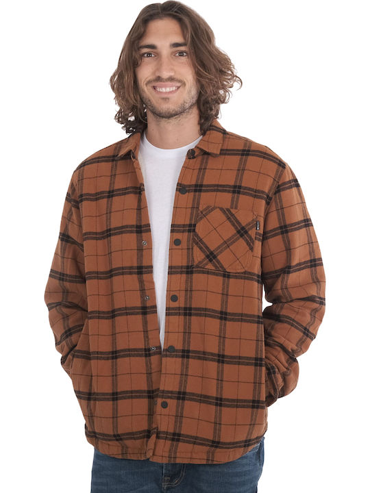 Hurley Μακρυμάνικo Overshirt Καρό Καφέ