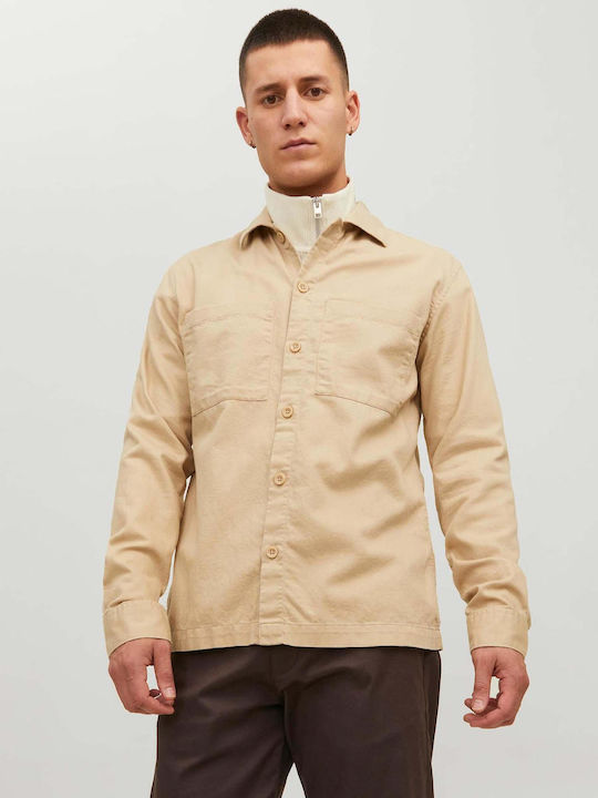 Jack & Jones Men's Shirt with Long Sleeves Beige