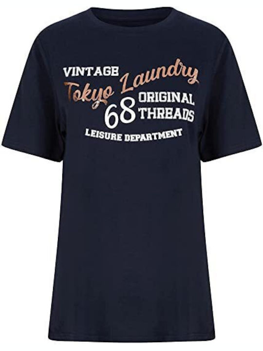 Tokyo Laundry Γυναικείο T-shirt Navy Μπλε